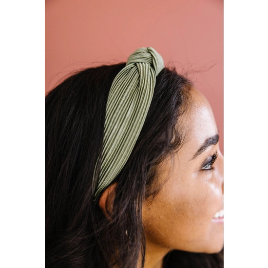 Ivy Green Pleated Hard Headband